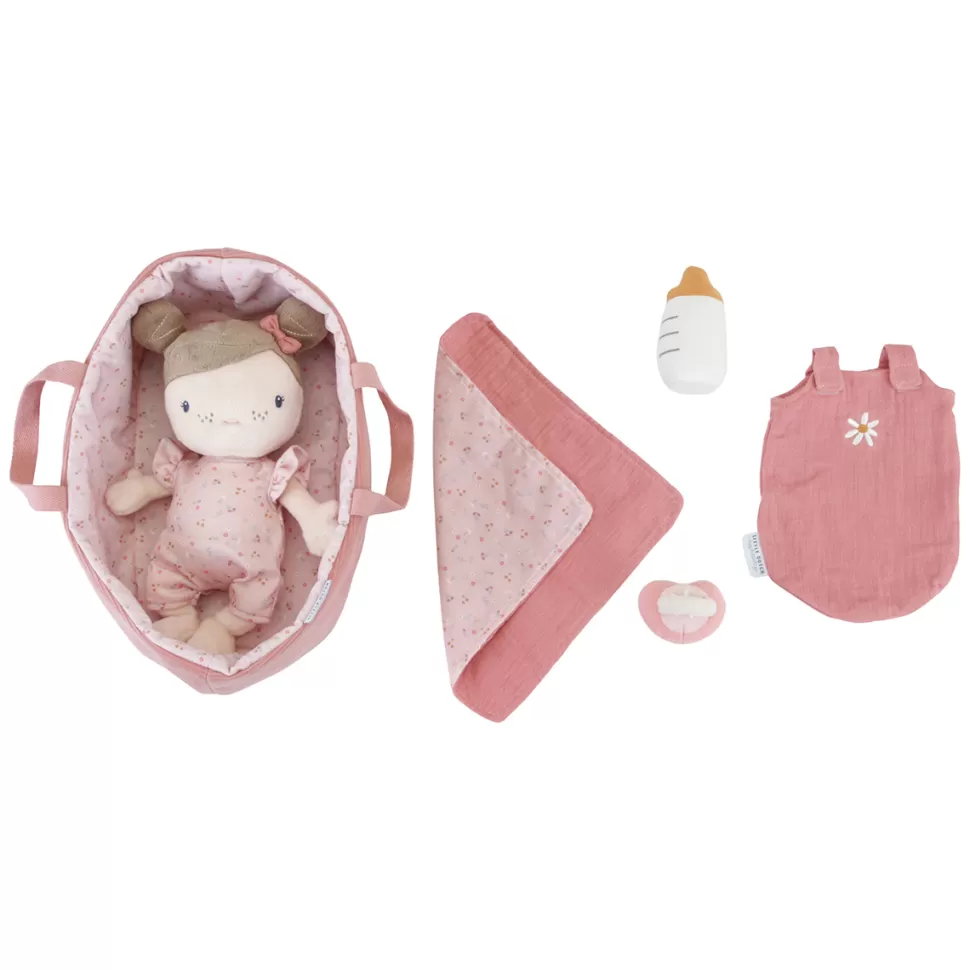 Little Dutch Mes Premiers Jouets>Set Couffin et Poupon Bébé Rosa Little Pink Flowers - Rose