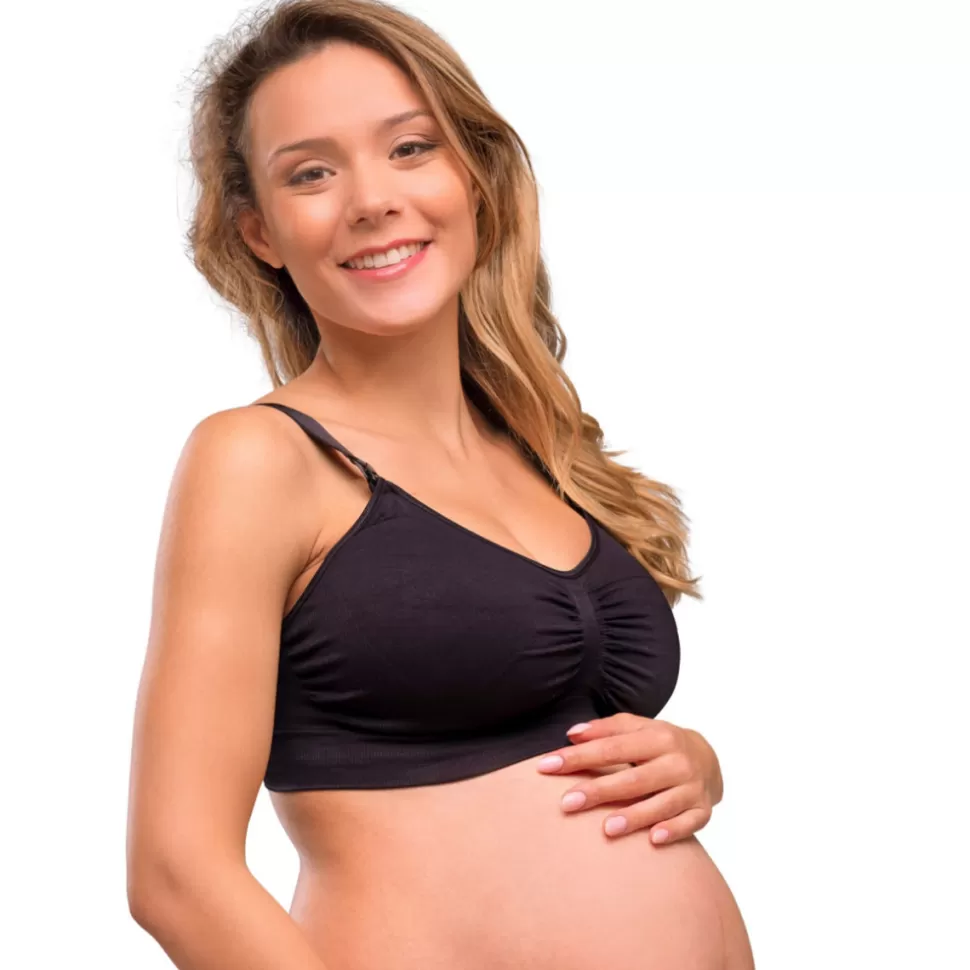 carriwell Parents>Soutien-gorge de Grossesse et d'Allaitement Rembourré Sans Coutures Noir - S