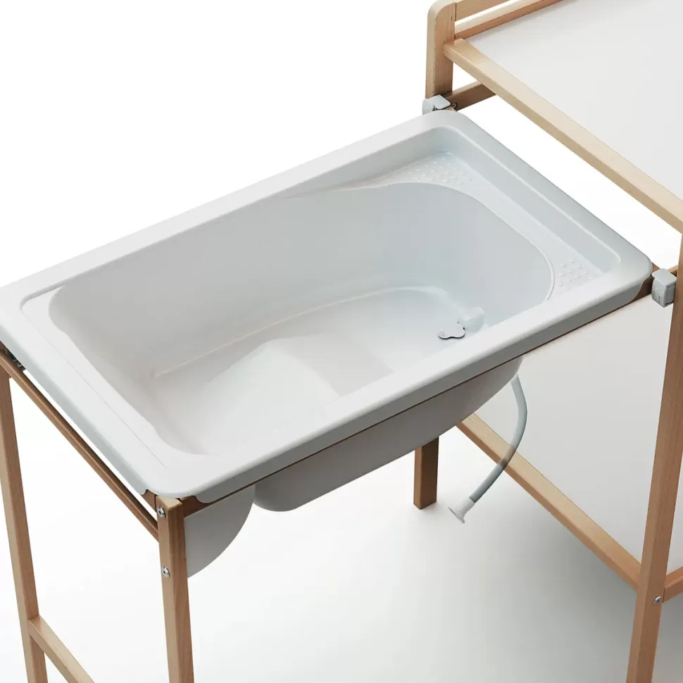 WEBABY Table À Langer>Table à Langer et Baignoire - Hêtre