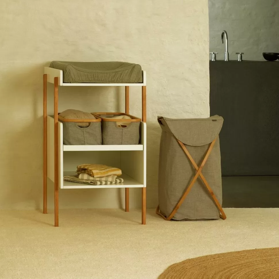 Quax Table À Langer>Table à Langer Vintage - Blanc et Naturel