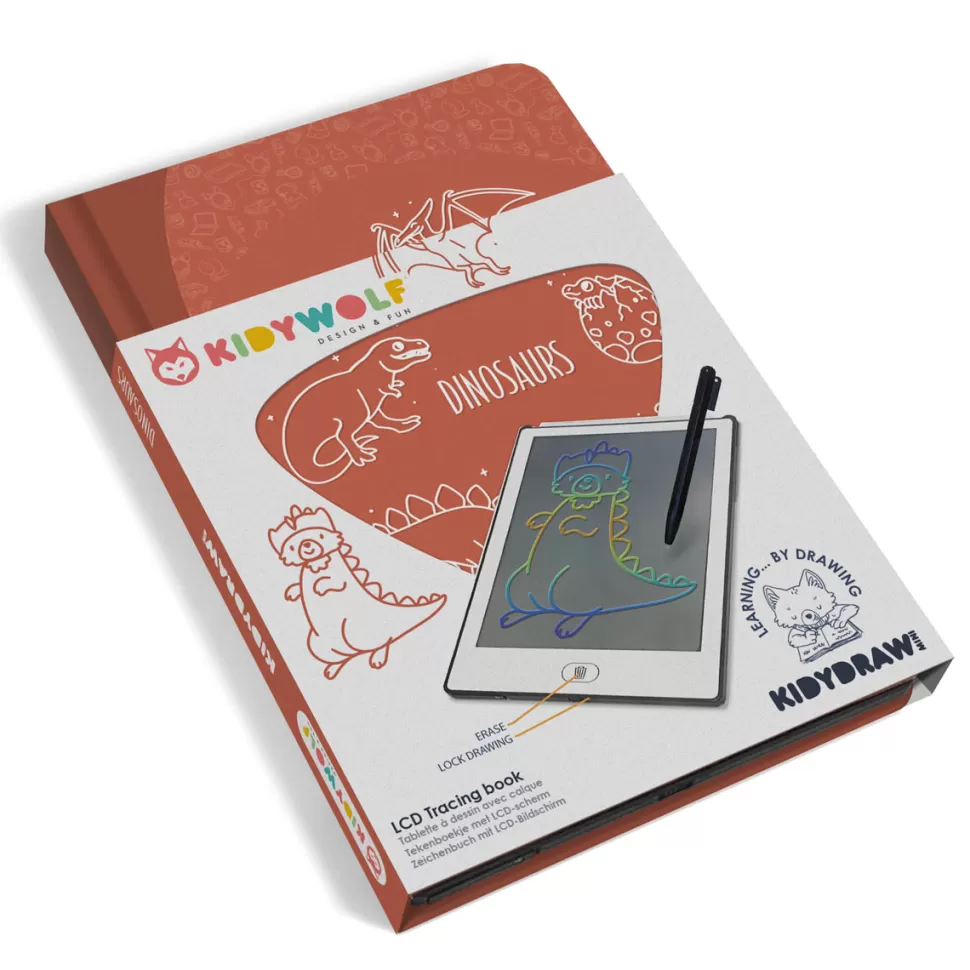 Kidywolf Mes Premiers Jouets>Tablette à dessin Kidydraw Mini - Dinosaures