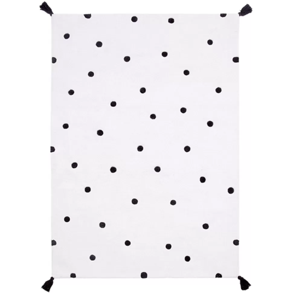 Lilipinso Décoration>Tapis Pois Noirs - 120 x 170 cm