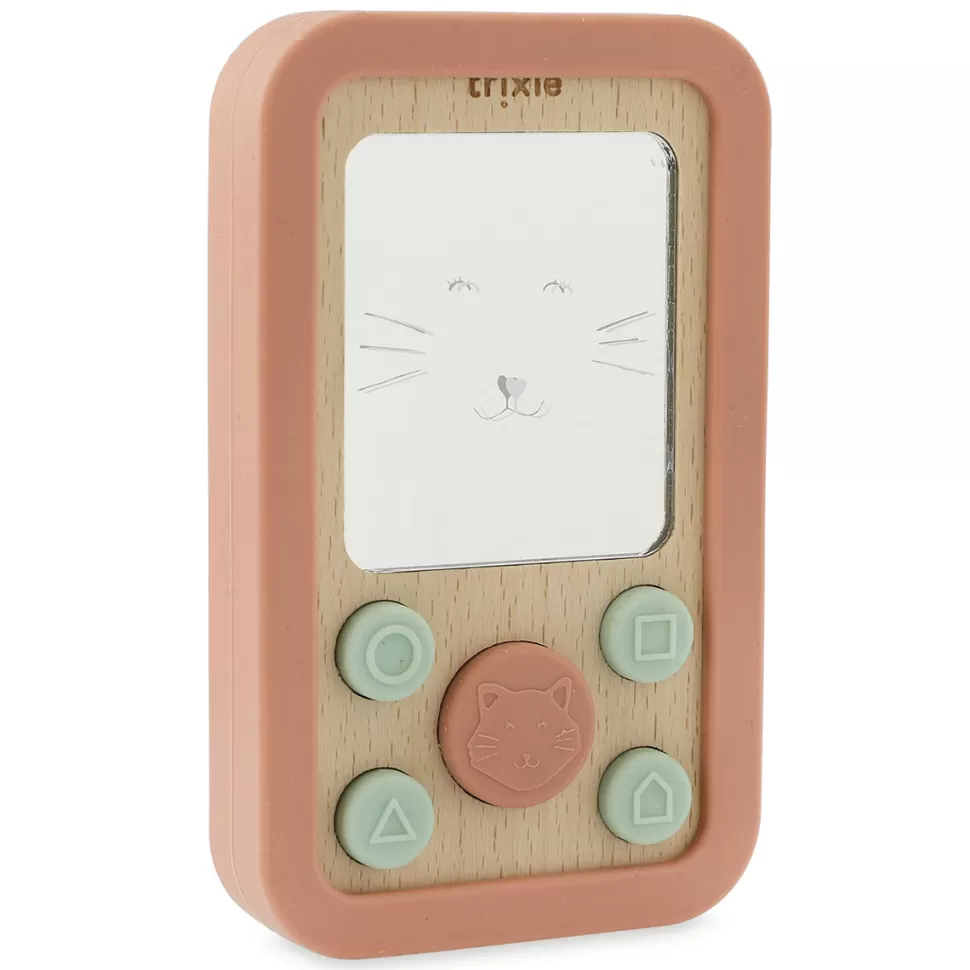 Trixie Baby Mes Premiers Jouets>Téléphone Bois Silicone - Mrs.Cat