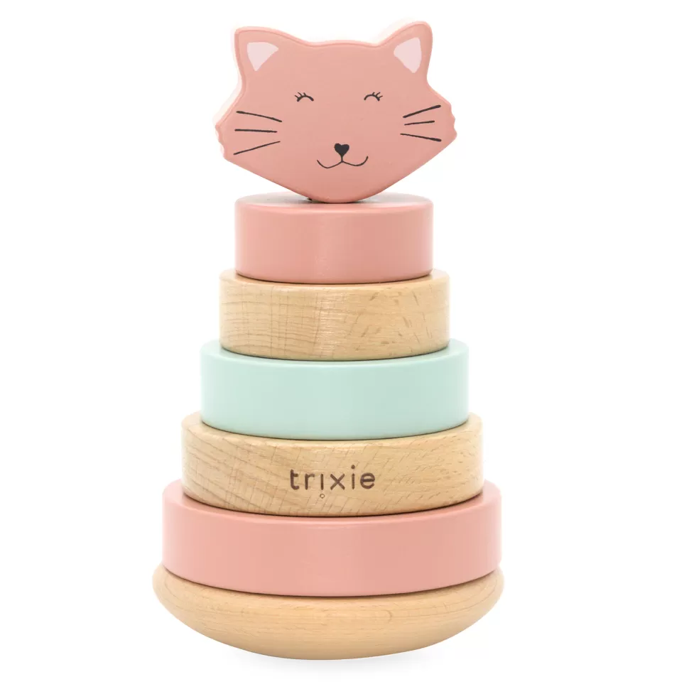 Trixie Baby Mes Premiers Jouets>Tour à Empiler en Bois - Mrs. Cat