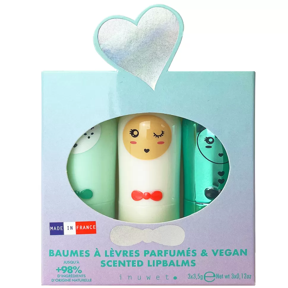 Enfant inuwet Cosmétique Enfant>Trio de Baumes à Lèvres Lapin Seashell - 3 x 3,5 g