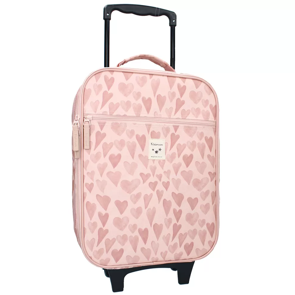 Enfant Kidzroom Bagagerie Enfant>Valise à Roulettes Current Legend - Coeurs Rose