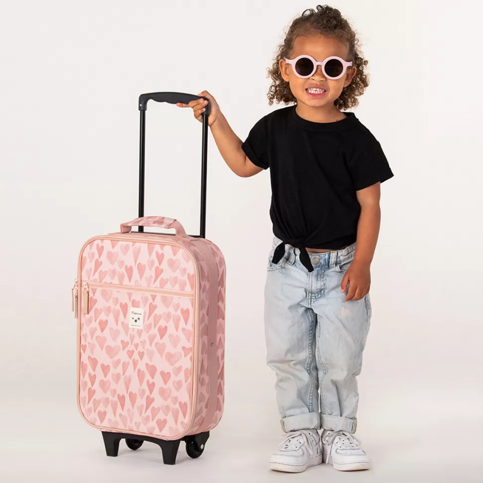 Enfant Kidzroom Bagagerie Enfant>Valise à Roulettes Current Legend - Coeurs Rose