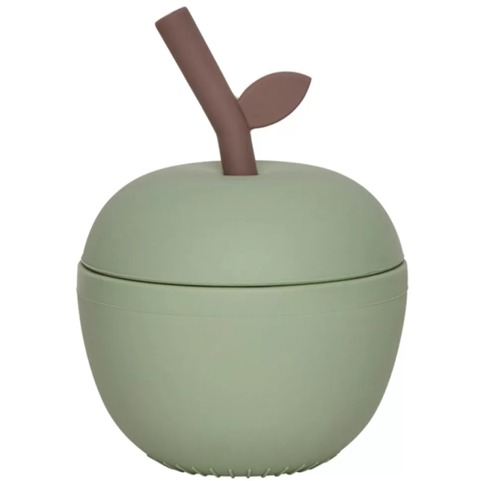 OYOY Repas>Verre avec Paille Pomme - Green